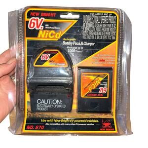 New Bright 6V NiCd rechargeable battery pack and charger set model number 670
